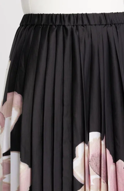 Anne Klein Print Pull-on Pleated Skirt In Black