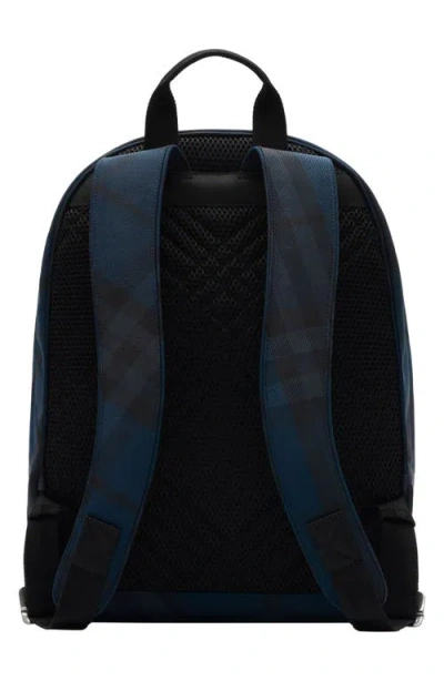 Burberry Grid Check-pattern Backpack In Blue
