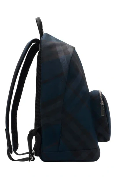 Burberry Grid Check-pattern Backpack In Blue