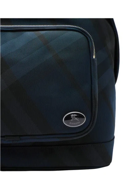 Burberry Grid Check-pattern Backpack In Blue