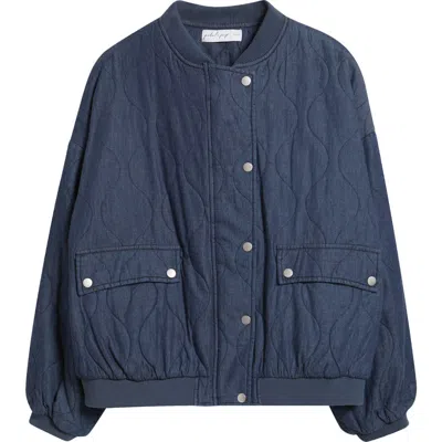 Petal And Pup Petal & Pup Keah Onion Quilted Bomber Jacket In Blue