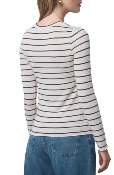 Splendid Stripe Long Sleeve Tee In White