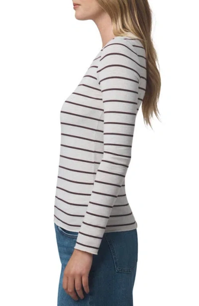 Splendid Stripe Long Sleeve Tee In White