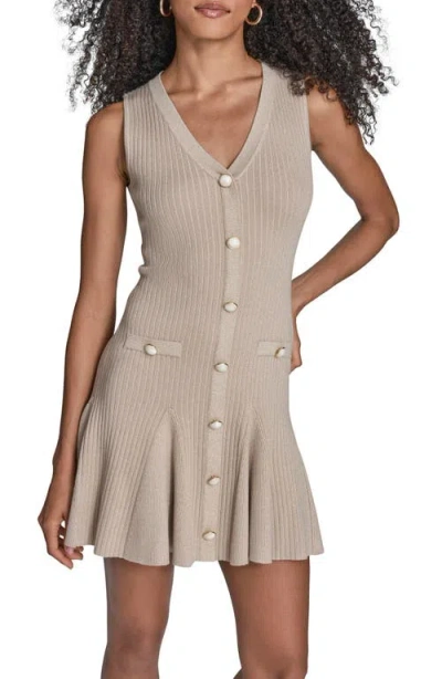 Bcbg Women's Button Front Sweater Dress In Gray