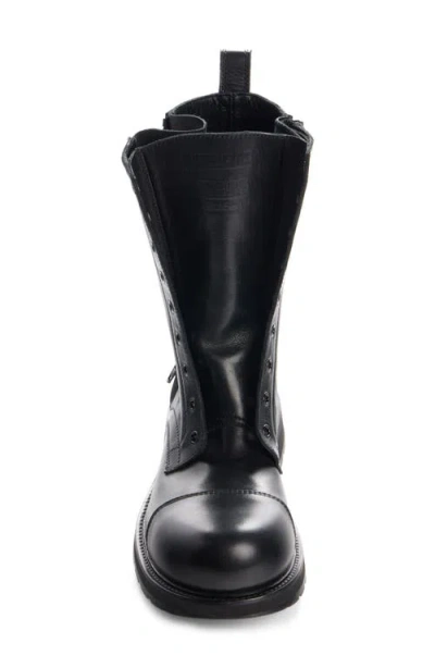 Balenciaga Rugged Leather Ankle Boots With Chunky Sole In Black