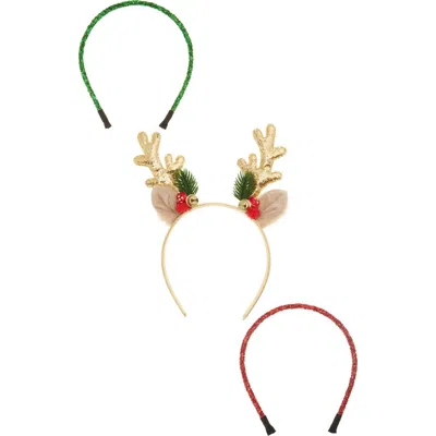 Cara Kids' Reindeer Assorted 3-pack Headbands In Multi