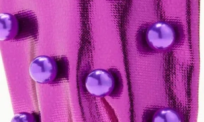 Cara Kids' Faux Pearl Knotted Headband In Purple