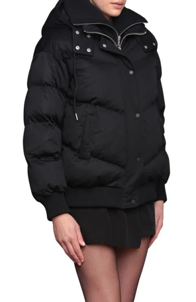 Avec Les Filles Hooded Puffer Jacket In Black