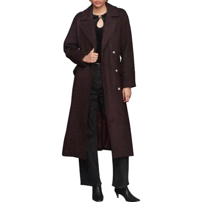 Avec Les Filles Belted Trench Coat In Burgundy