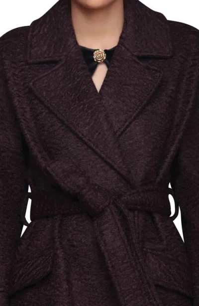 Avec Les Filles Belted Trench Coat In Burgundy