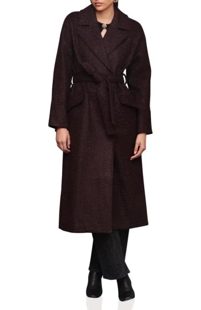 Avec Les Filles Belted Trench Coat In Burgundy