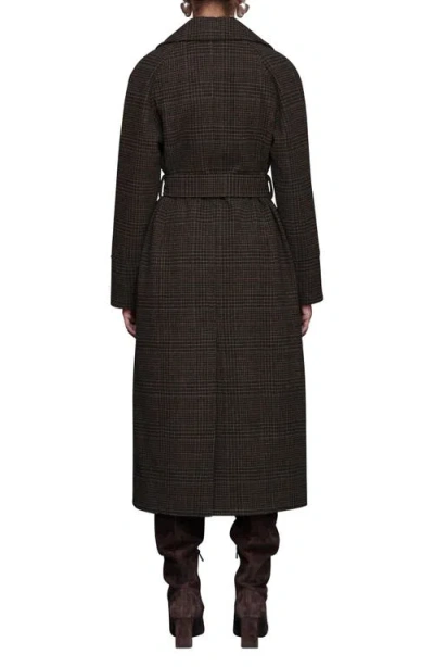 Avec Les Filles Plaid Belted Coat In Black
