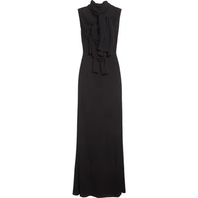 Alaïa Bow Detail Fluid Jersey Dress In Black