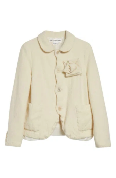 Comme Des Garcons Girl Comme Des Garçons Girl Wool Blend Felt Jacket In Neutral
