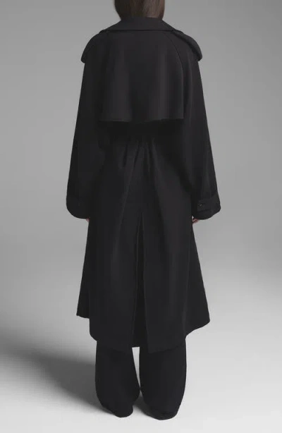 Skims Fleece Trench Coat In Black