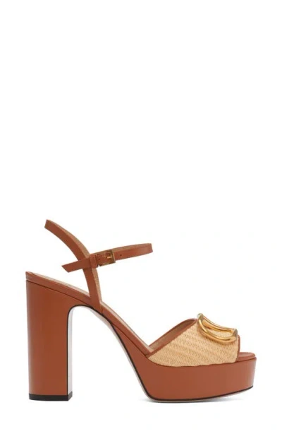 Valentino Garavani Vlogo Signature Platform Sandal In Nude
