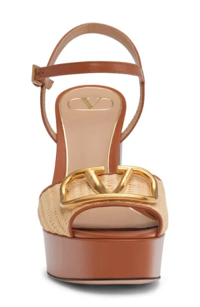 Valentino Garavani Vlogo Signature Platform Sandal In Nude