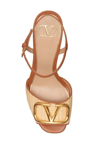 Valentino Garavani Vlogo Signature Platform Sandal In Nude
