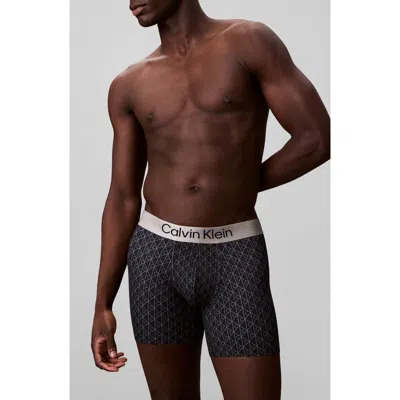 Calvin Klein Brushed Microfiber Jersey Boxer Briefs In Gray