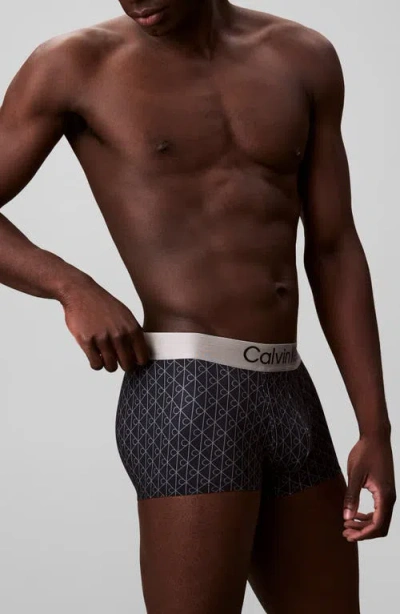 Calvin Klein Low Rise Brushed Microfiber Jersey Boxer Briefs In Gray