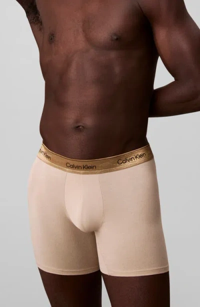 Calvin Klein Icon Stretch Cotton Boxer Briefs In Neutral