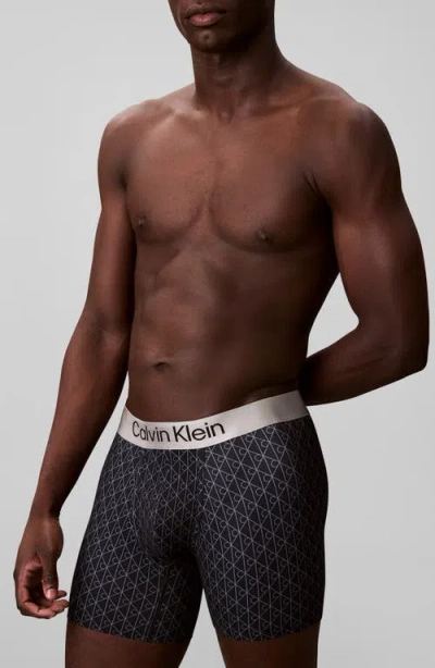 Calvin Klein Brushed Microfiber Jersey Boxer Briefs In Gray