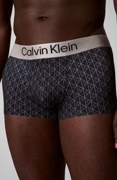 Calvin Klein Low Rise Brushed Microfiber Jersey Boxer Briefs In Gray