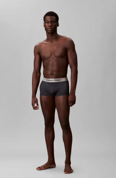 Calvin Klein Low Rise Brushed Microfiber Jersey Boxer Briefs In Gray