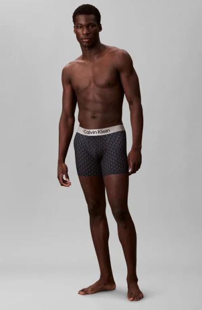 Calvin Klein Brushed Microfiber Jersey Boxer Briefs In Gray