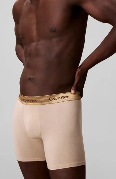 Calvin Klein Icon Stretch Cotton Boxer Briefs In Neutral