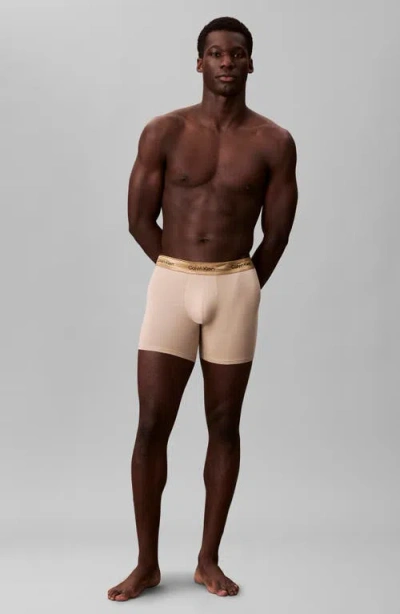 Calvin Klein Icon Stretch Cotton Boxer Briefs In Neutral