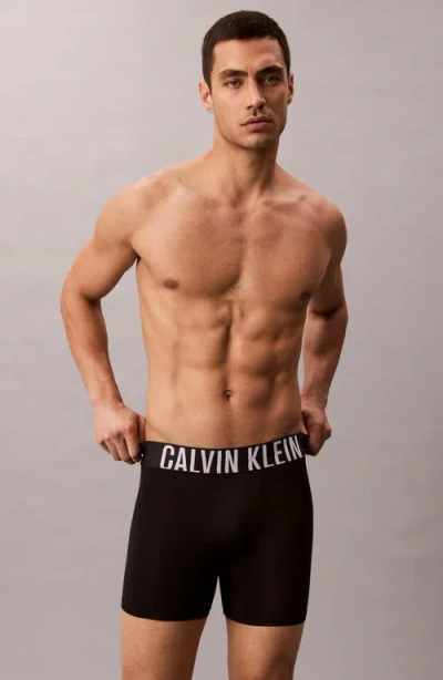Calvin Klein 3-pack Intense Power Microfiber Boxer Briefs In Black