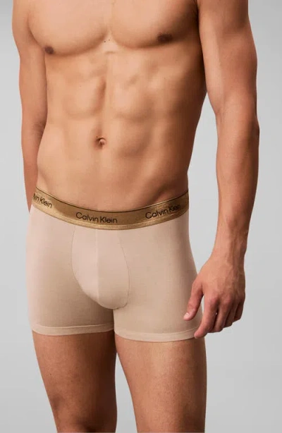 Calvin Klein Icon Holiday Stretch Cotton Boxer Briefs In Neutral