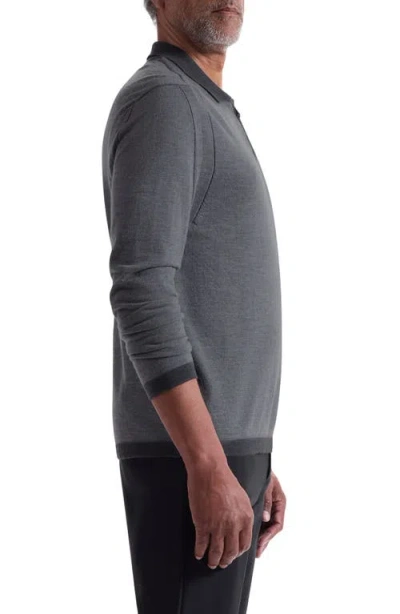 Bugatchi Long Sleeve Merino Wool Quarter Zip Polo Sweater In Multi