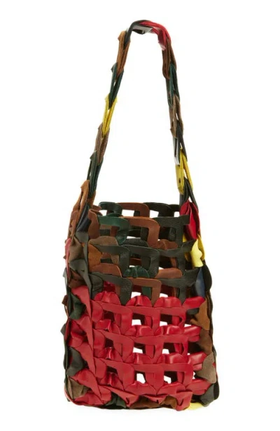 Sc103 Medium Links Leather Tote In Multi