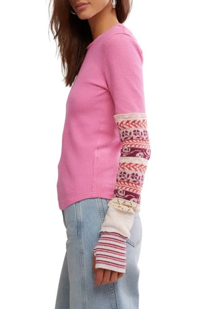 Free People All In Cuff Knit Top In Multi