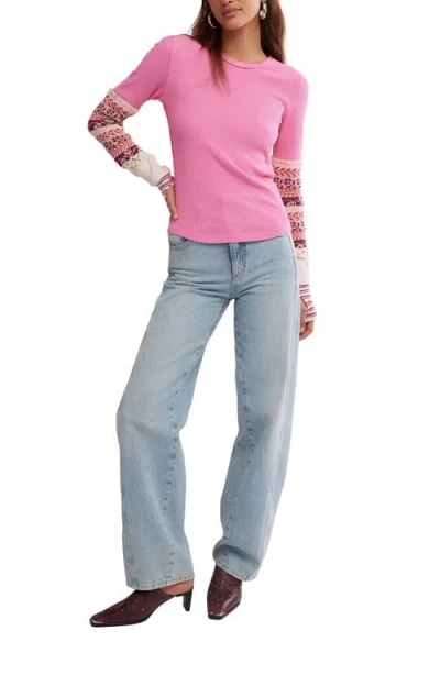 Free People All In Cuff Knit Top In Multi