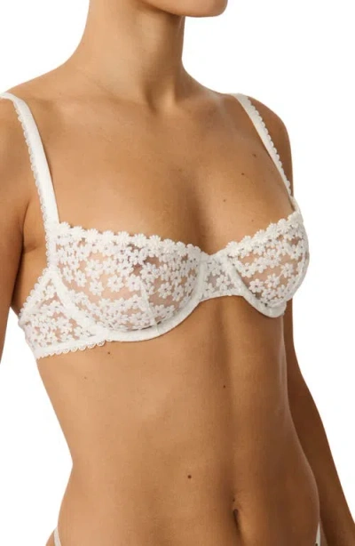 Kat The Label Daisy Embroidered Underwire Bra In White