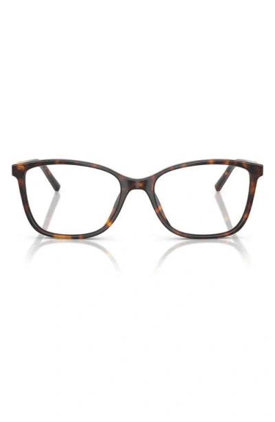Dolce & Gabbana Dolce&gabbana 52mm Rectangular Optical Glasses In Brown