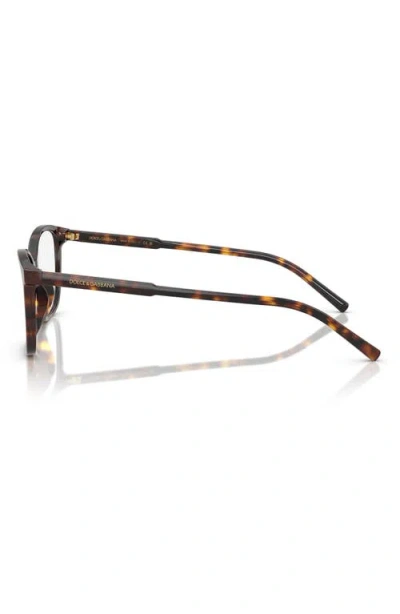 Dolce & Gabbana Dolce&gabbana 52mm Rectangular Optical Glasses In Brown