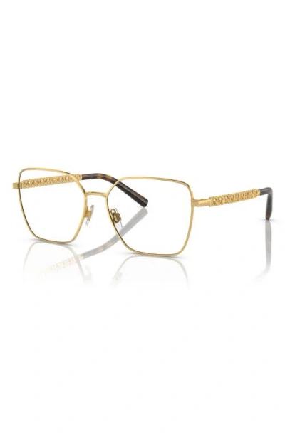Dolce & Gabbana Dolce&gabbana 56mm Square Optical Glasses In Gold