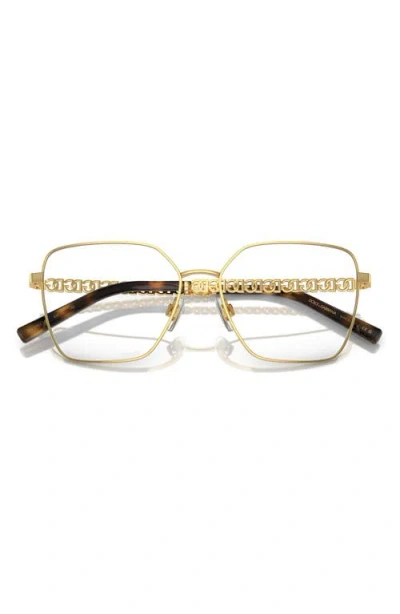 Dolce & Gabbana Dolce&gabbana 56mm Square Optical Glasses In Gold