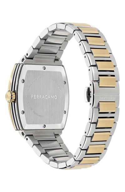 Ferragamo F80 Tonneau 3h Watch In Gold