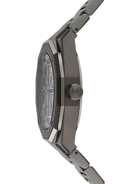 Ferragamo Edge Skeleton Watch In Black