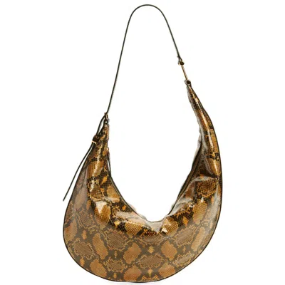 Marni Amber Python Dot Small Hobo Bag In Brown