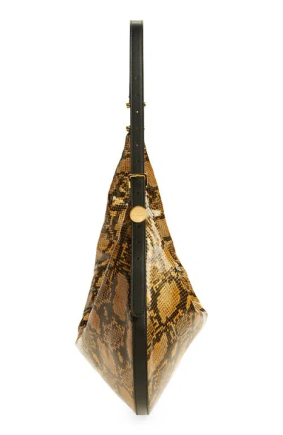 Marni Amber Python Dot Small Hobo Bag In Brown