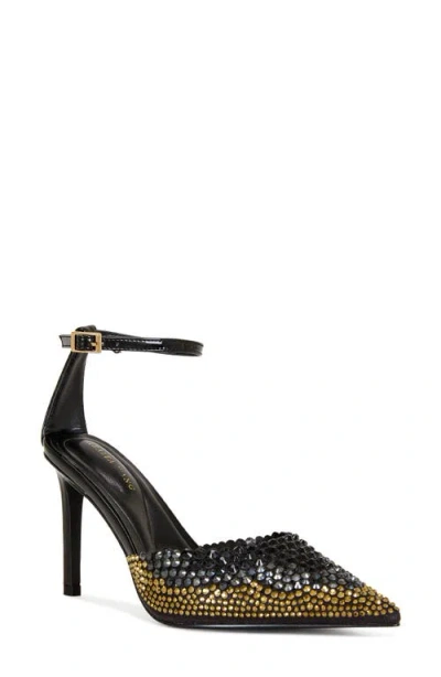 Azalea Wang Julippe Ankle Strap Pointed Toe Pump In Animal Print