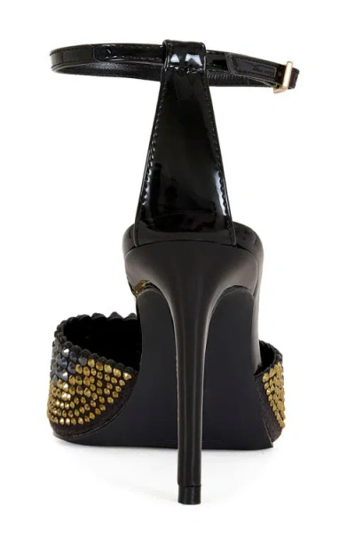 Azalea Wang Julippe Ankle Strap Pointed Toe Pump In Animal Print