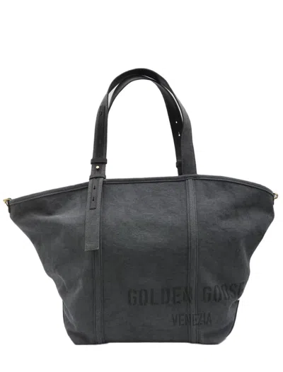 Golden Goose Antracite 247 Ew Canvas Shopping Bag In Gray