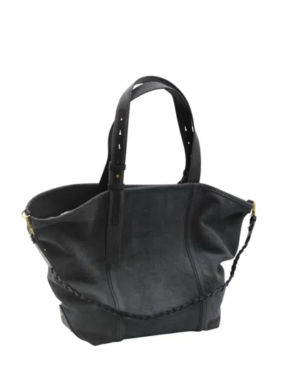 Golden Goose Antracite 247 Ew Canvas Shopping Bag In Gray